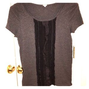 J Crew | Grey Tee with Black Ribbon size M